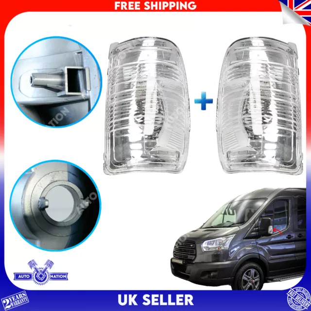 Wing Mirror Indicator Lens Set Left And Right For Ford Transit Mk8 2014-2020