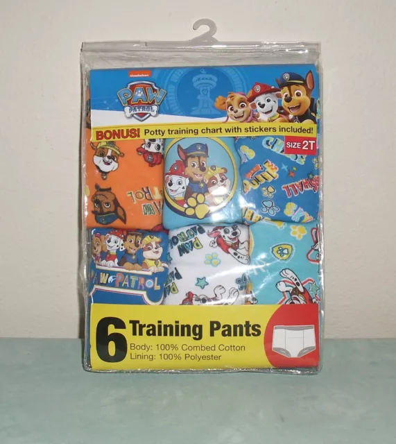 PAW PATROL MULTICOLOR Training Pants 6 Pack 3T + Chart with Stickers $13.95  - PicClick
