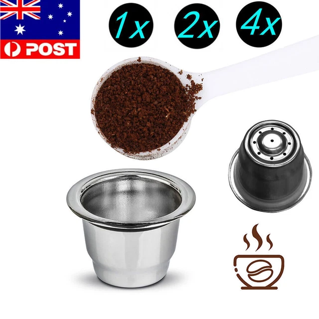 1-4x Stainless Steel Refillable Reusable Coffee Capsule Pod Filter for Nespresso