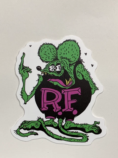 Rat Fink R.F. Pink & Bk ~ Theme Sticker -RANDOM 10 decal pack Big Daddy Ed Roth