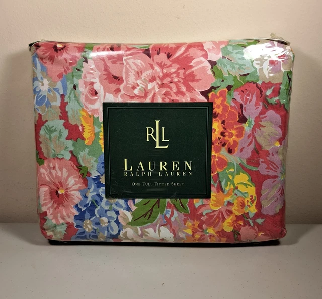 Sábana Ajustada Ralph Lauren Beach House Floral Fucsia Tamaño Completo NUEVA