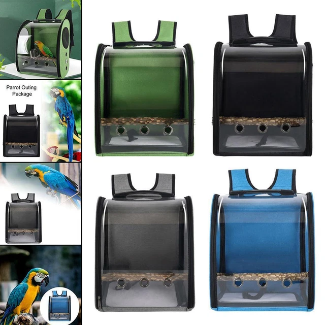 Bird Carrier Bag Backpack Cage Pet Parrot Visible Window