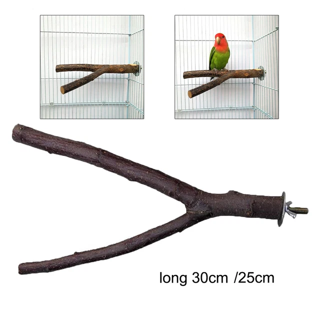 Holz Papagei Vogelständer Ast Plattform Hängende Spielzeug Sitzstangen