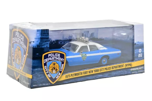 Greenlight #86535 1975 Plymouth Fury New York City Police NYPD 1/43 MIB OVP