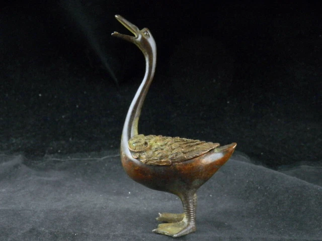 Wonderful Antique Chinese Bronze Hand Made *Duck* Box EE146