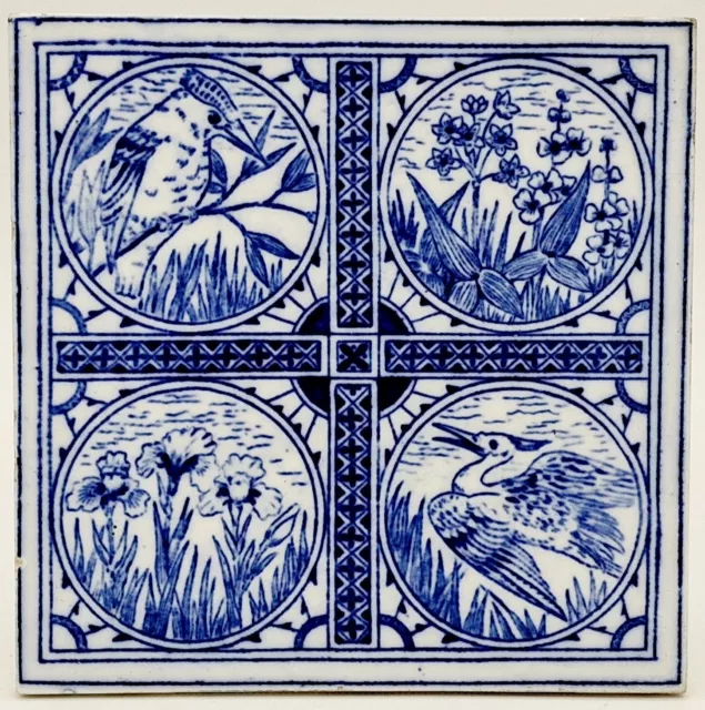 Antique Minton Tile Aesthetic Movement by John Windsor Bradburn C1880 AE3