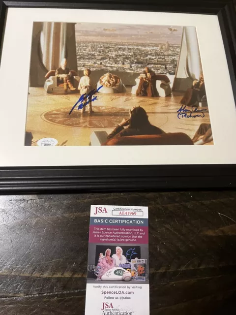 Autographed Jake Lloyd And Alan Ruscoe 8x10 Star Wars Photo w/ insc Framed JSA