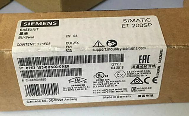 New Siemens 6ES7193-6BN00-0NE0 SIMATIC bus adapter 6ES7 193-6BN00-0NE0