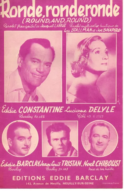 Partition Chant Accordéon Guit. 1957 - Ronde, ronde, ronde - Eddie CONSTANTINE