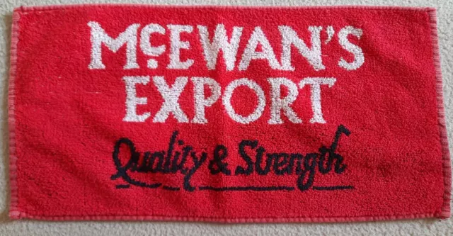 Rare Vintage Mcewan's Export Pub Bar Beer Towel Breweriana