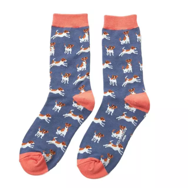 Jack Russell Dog Navy Womens Novelty Ankle Socks Adult One Size