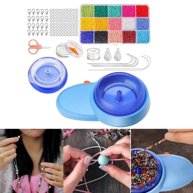 Electric Bead Spinner | Clay Bead Spinner | Seed Bead Spinner with 3171 PCS  Jewelry Beads Set, Fast Beading Bead Spinner Machine for Jewelry Making