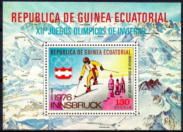 Equatorial Guinea 1975 Innsbruck/Winter Olympics Skiing Sports Mountains m/s MNH