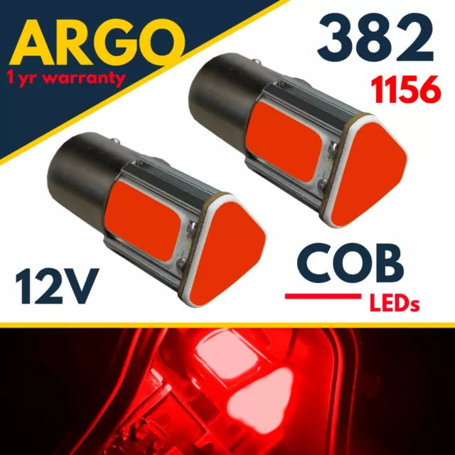 1156 Led Ba15s Red 382 Bayonet Bulbs P21w Car Fog Brake Stop Tail Light Cob 12v