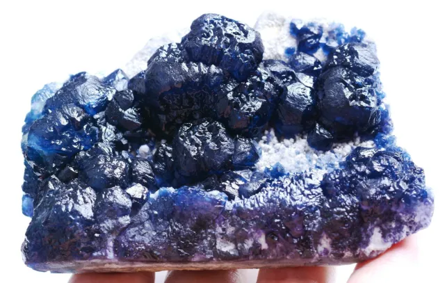 258gNew Find Blue Cube Fluorite CRYSTAL CLUSTER Mineral Specimen/Inner Mongolia