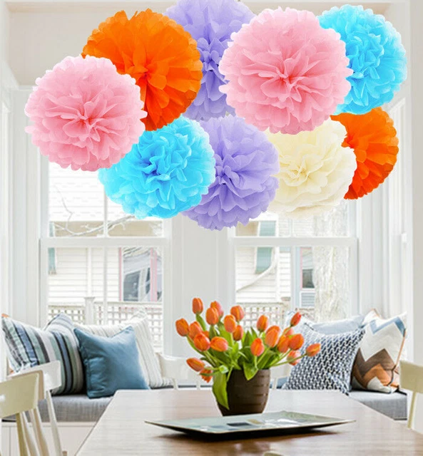 12" Tissue Paper Pom Poms Pompom Wedding Party Hanging Garland Tissue Decor