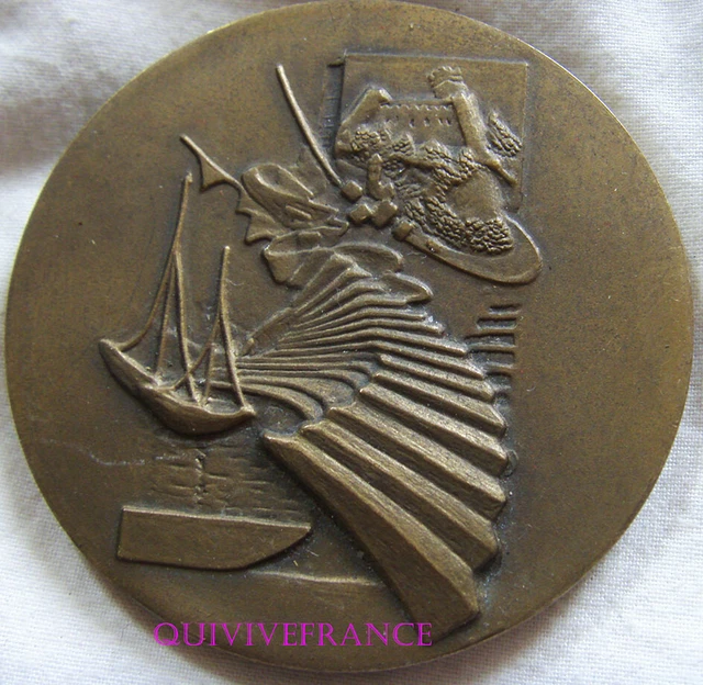 Médaille Ville De Lorient 1963 Par Gaigneux - Bronze, Collection Française