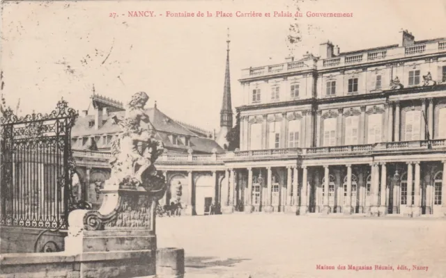 CPA 54 NANCY Fountain of Place Carriere and Government Palace