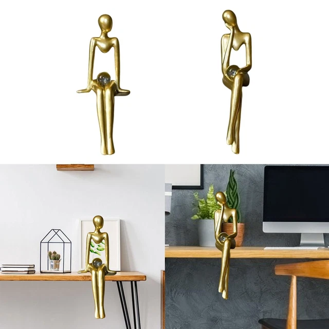 2 Pcs Moderne Penseur Abstrait Statue Figurine Artisanat Décoration de Table