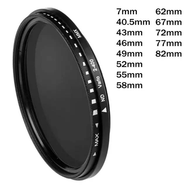 Variabler Graufilter Von ND2 bis ND400 Slim Fader ND Filter 37mm - 82mm ND2-400