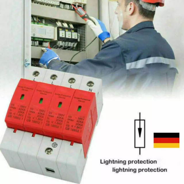 Überspannungsschutz Blitzschutz 40kA 4-Polig Kombiableiter AC 420V Ableiter CE