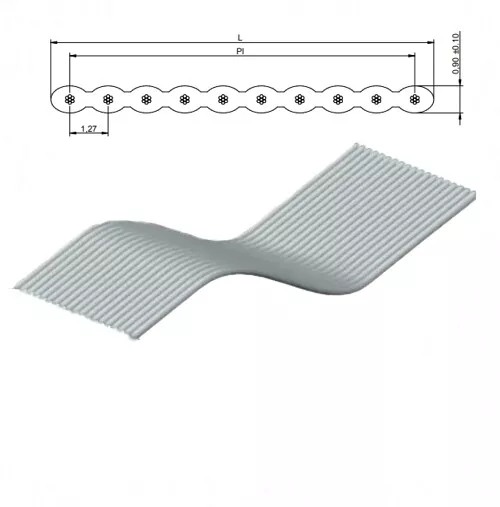 Flachbandkabel grau 6,8,10,14,16,20,34-polig, PVC Isolierung, AWG 28, Flachkabel