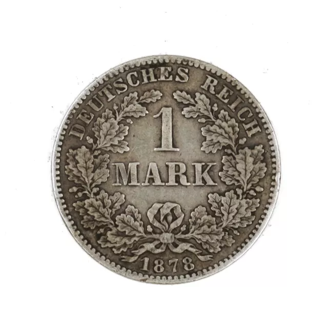 1 Deutsche Mark Kaiserreich Jäger Nr17 1878 Frankfurt am Main Silber Sehr Schön◈