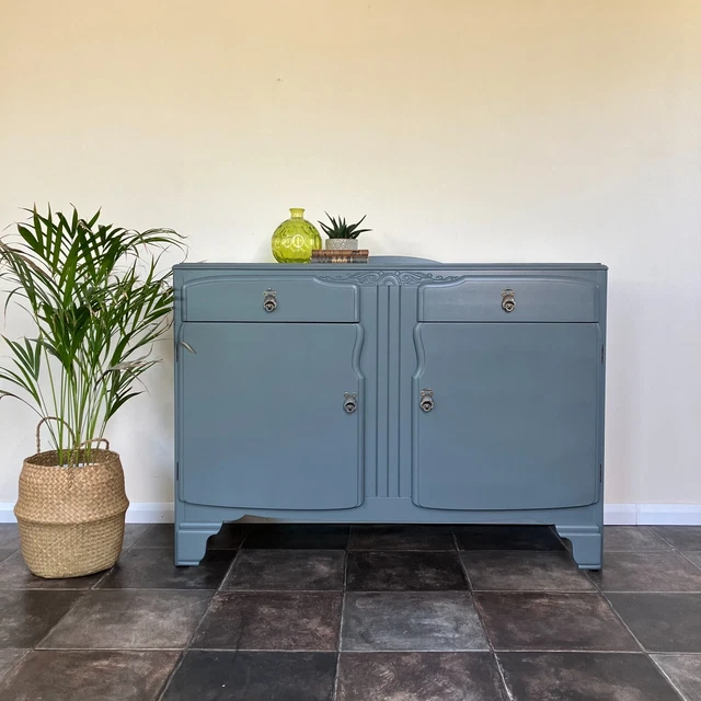 Stunning Rare Mid Century Painted Sideboard by Lebus in Farrow and Ball Downpipe