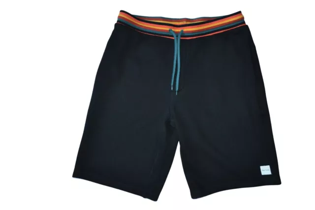 Paul Smith Mainline Black Jersey Lounge Shorts Artist Stripe Waistband “L” BNWT