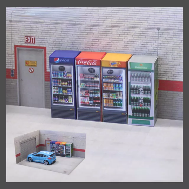 1/64 Scale Diorama Vending Machine Model Street Scene Display Model Props Toy