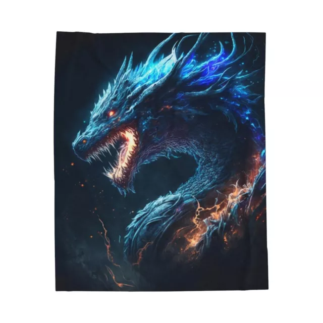 Blue Dragon Velveteen Plush Blanket