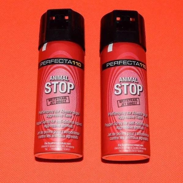 2X PERFECTA 110 Animal STOP Pfeffer Spray - Dose á 50 ml - zur