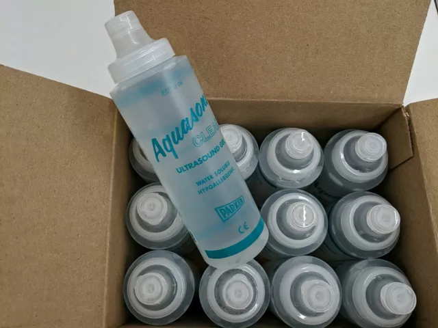 Case of 12 Aquasonic 03-08 Clear Ultrasound Transmission Gel 8.5oz Bottles 4/25