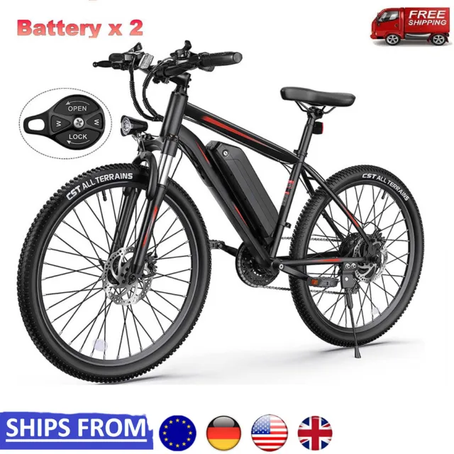 26'' 350W Motor 10Ah 36V Battery*2 Bike for Adults, 20 Mph Mountain Road Bicycle