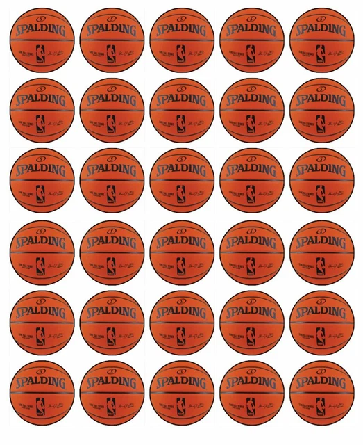 BASKETBALL CUPCAKE TOPPERS Edible Wafer Paper Cake Decorations 30 01