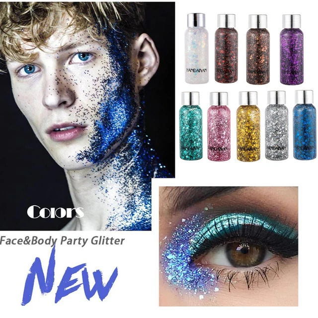 Glitter Iridescent Face Body Paint Make Up Gel Night Festival Party Fashion 9CL2