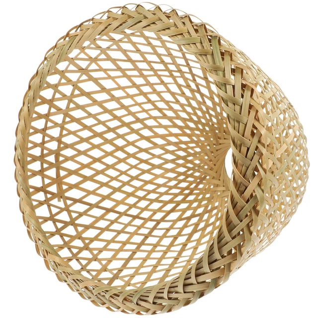 2 Abat-Jour Rotin RYAN Ø12cm - Style Boho, Main, Pour Lustre Ou Lanterne, Décoration Vintage