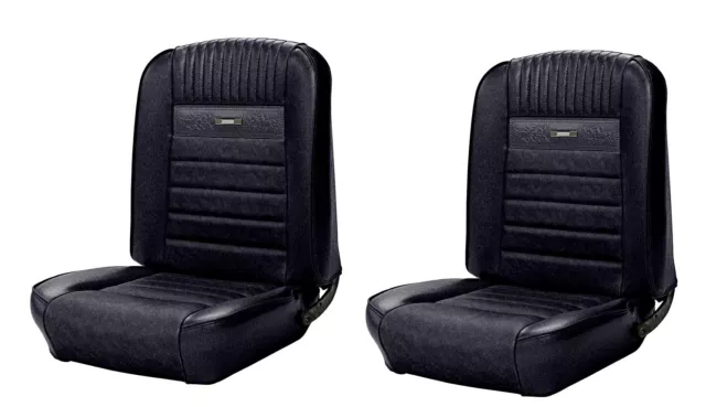 1964 - 1966 Mustang Front and Rear Deluxe PONY Upholstery - Black