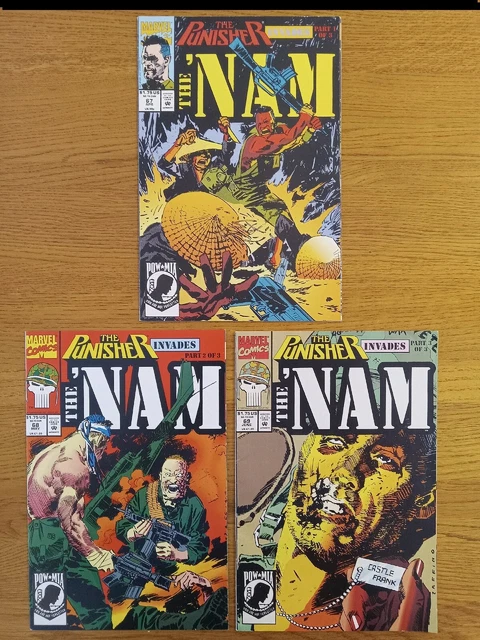 The 'NAM # 67 68 69 Key Punisher Invades Complete Origin Lot Of 3 Low Print 1992