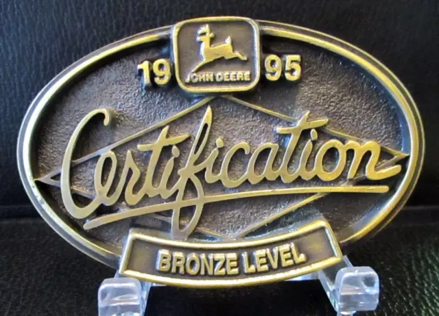 John Deere EMPLOYEE Only 1995 Dealer Training BRONZE Certification Belt Buckle