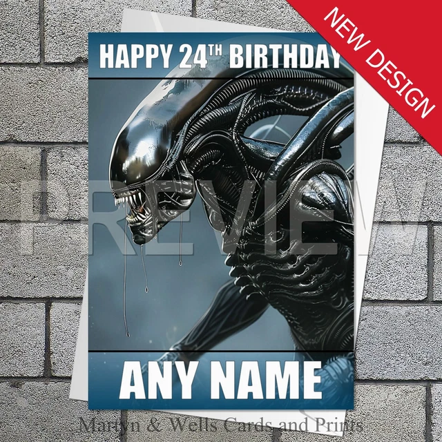 ALIEN BIRTHDAY CARD: 5x7 inches. Xenomorph. Aliens. Personalised, plus ...
