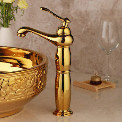 Luxury Gold Bathroom Basin Sink Mixer Vanity Faucet Single Handle Hole Brass Tap