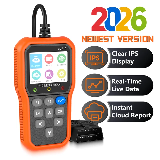 Srx Code Reader 2026 NEW YM319 OBD2 Scanner Engine SRS Code Reader Car Diagnostic Tool ...