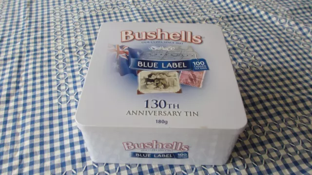 Retro Bushells Blue Label 130th Anniversary Tin vgc