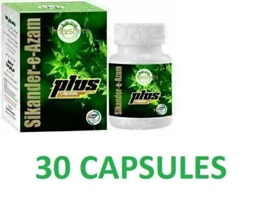Hashmi Herbals Sikander e Azam Plus 30 Cápsulas - ENVÍO GRATIS A TODO EL MUNDO
