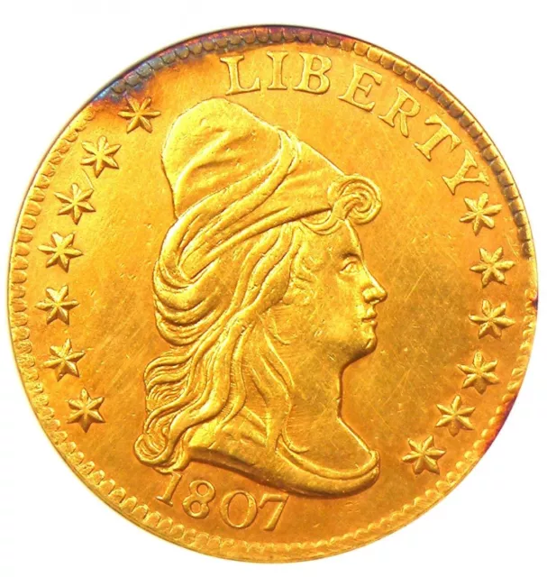 1807 Bust Gold Quarter Eagle $2.50 Coin - Certified ANACS AU Details / Net VF35