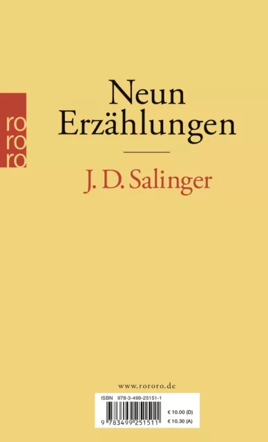 Salinger, J Neun Erzahlungen - (German Import) Book NEUF 2