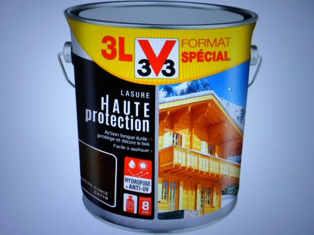 Lasure V33 Haute Protection Chêne Moyen Satin 1L - Neuf