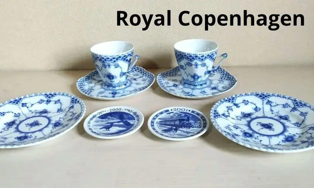 Royal copenhagen #65 Full lace Blue Fluted Talisman Face