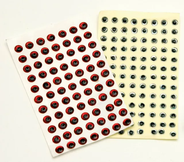 Behr 3D Fischaugen, verfügbar in den Größen 3mm, 5mm, 6mm, 8mm, Weiß und Rot